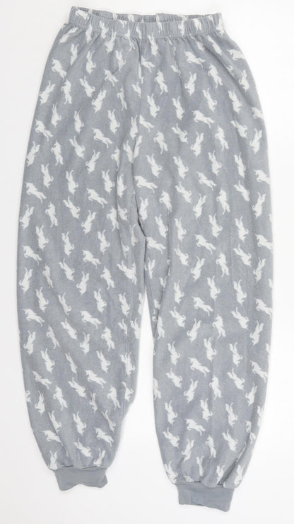 Avenue Womens Grey  Polyester Trousers  Size 8 L26 in Regular  - Unicorn Pyjama Pants