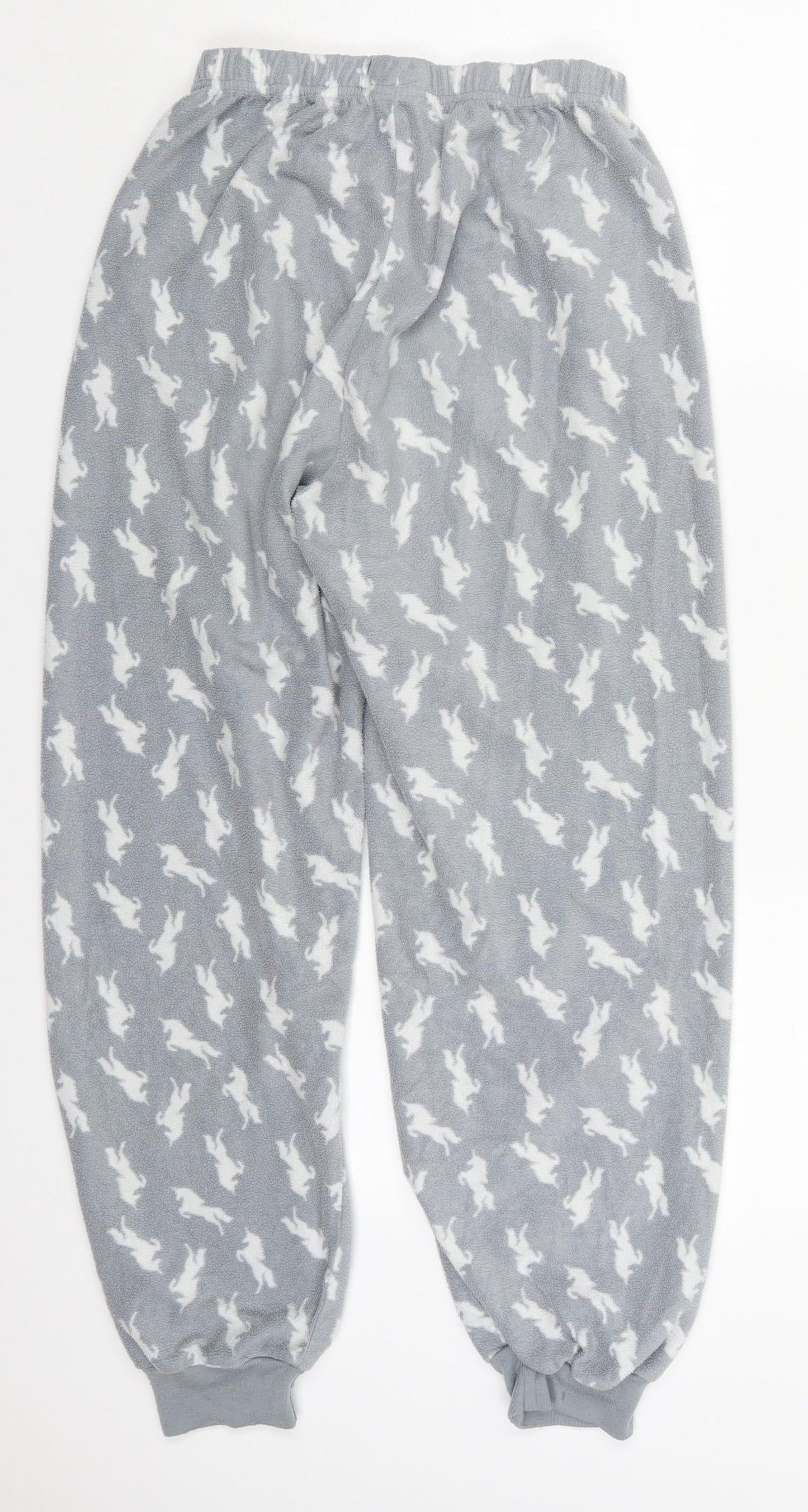 Avenue Womens Grey  Polyester Trousers  Size 8 L26 in Regular  - Unicorn Pyjama Pants