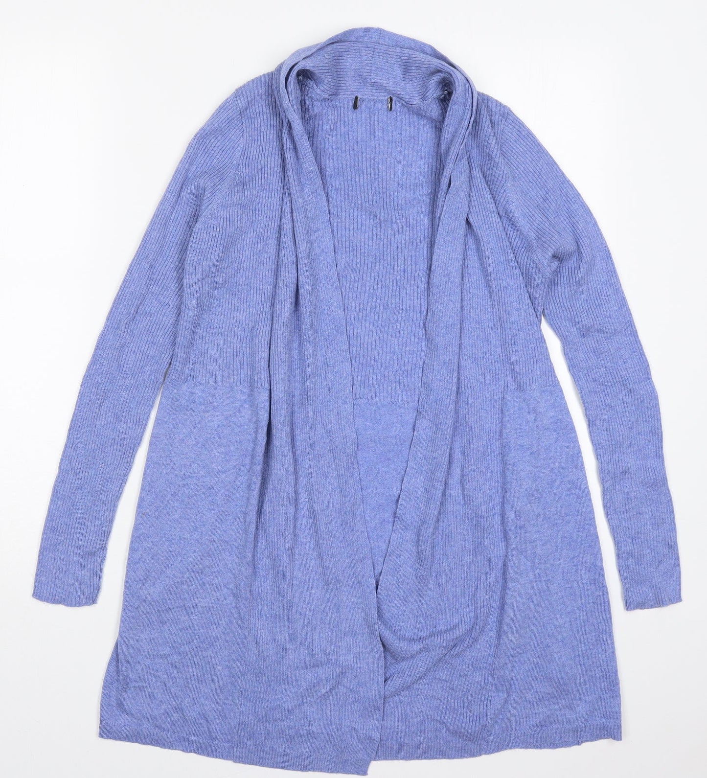 F&F Womens Blue V-Neck  Nylon Cardigan Jumper Size 10