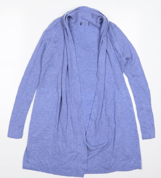 F&F Womens Blue V-Neck  Nylon Cardigan Jumper Size 10