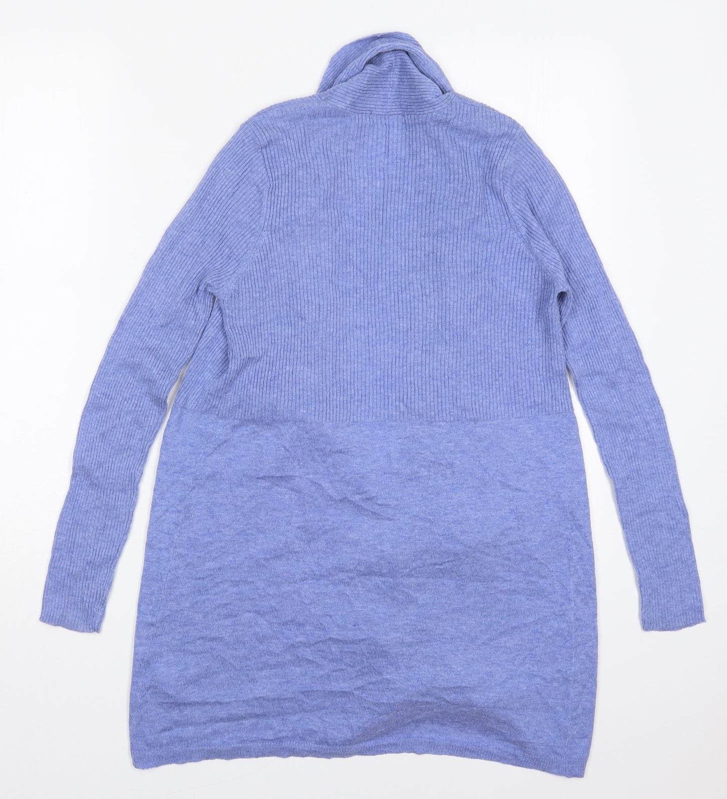 F&F Womens Blue V-Neck  Nylon Cardigan Jumper Size 10