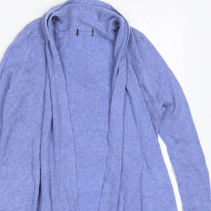F&F Womens Blue V-Neck  Nylon Cardigan Jumper Size 10