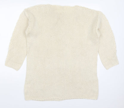 Womens UK Size One Size JCL Beige Pullover Jumper