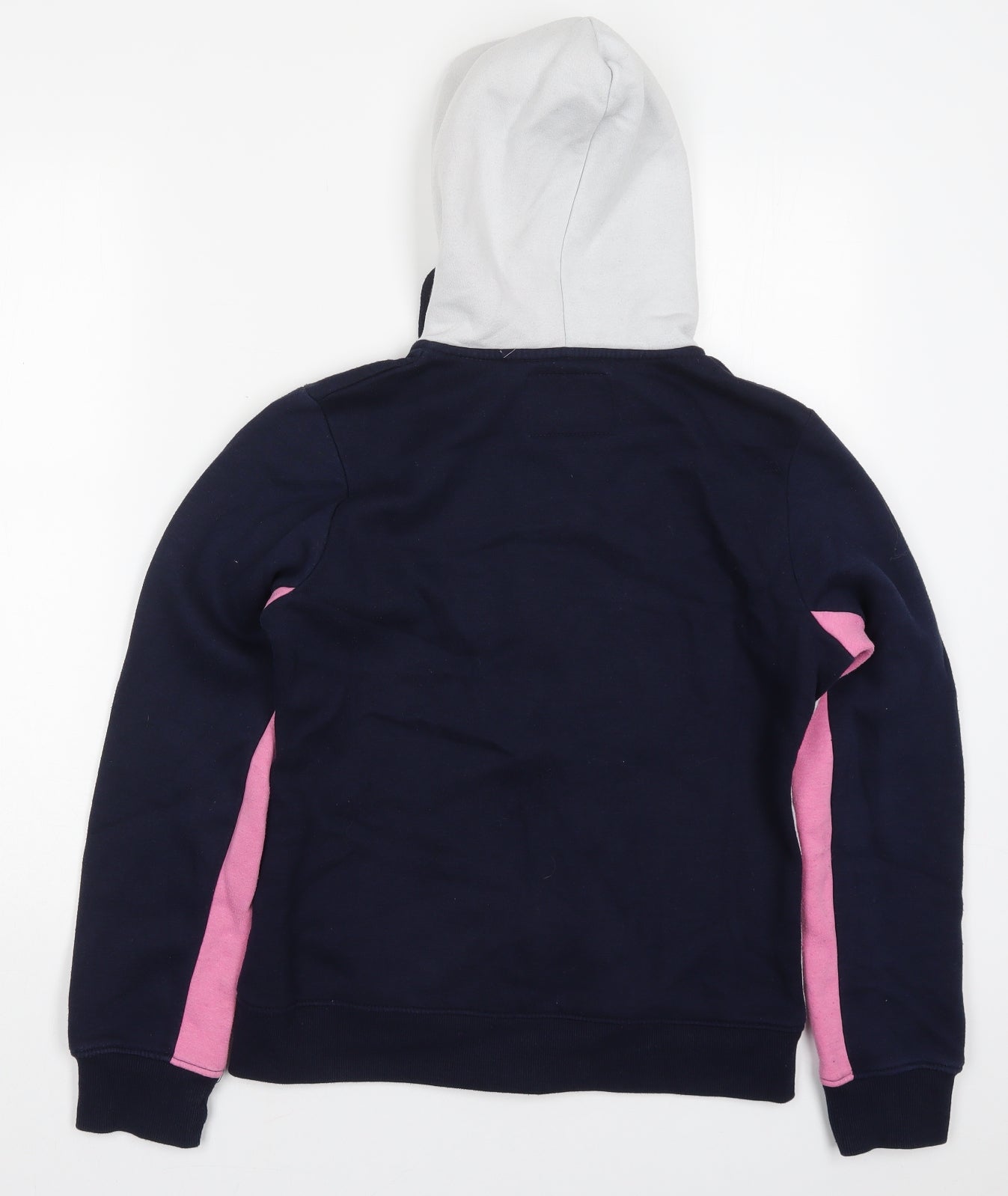 Play it Womens Blue Colourblock Cotton Full Zip Hoodie Size M  Zip - Pink