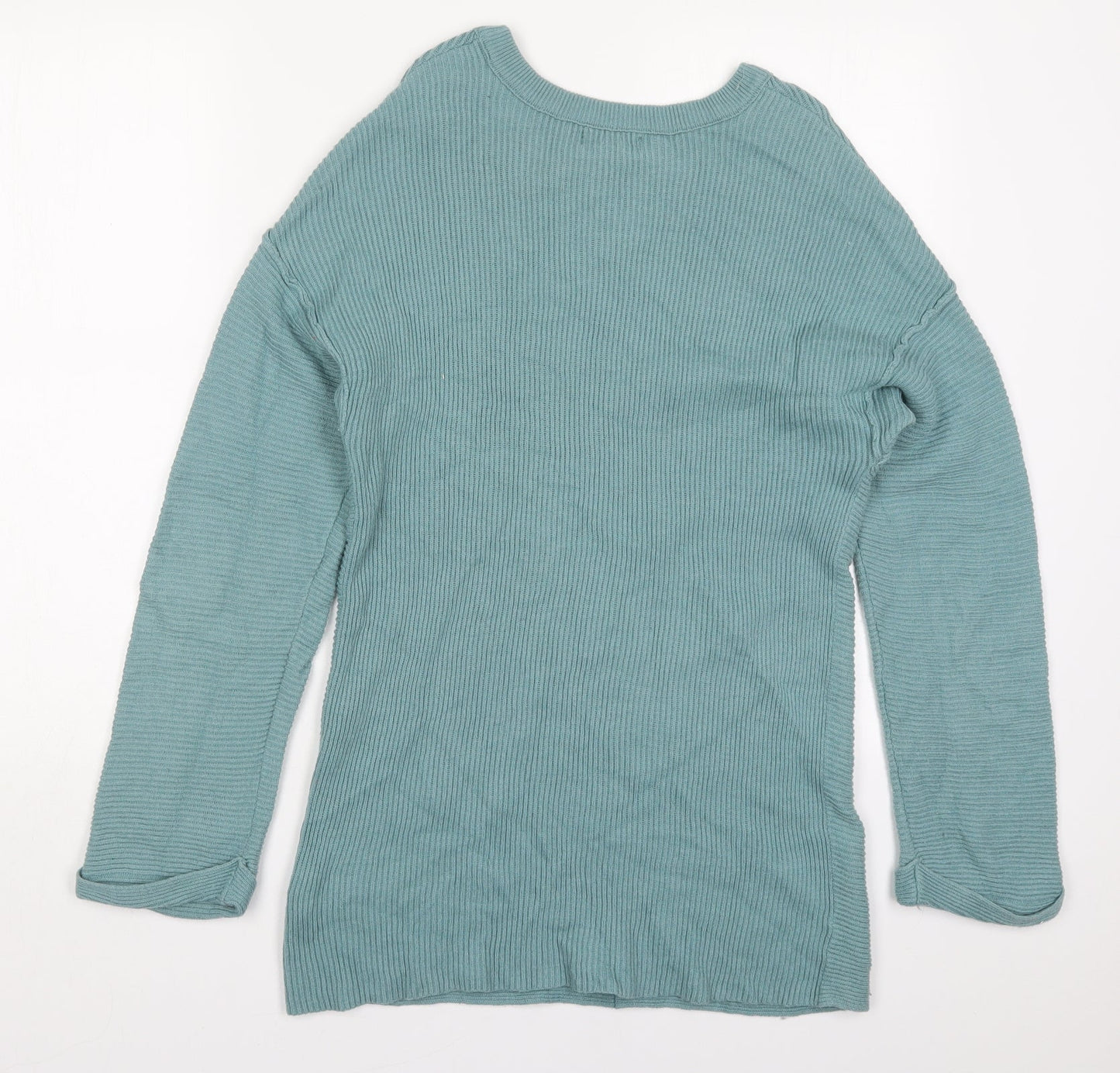 Primark Womens Blue Round Neck  Cotton Pullover Jumper Size 10