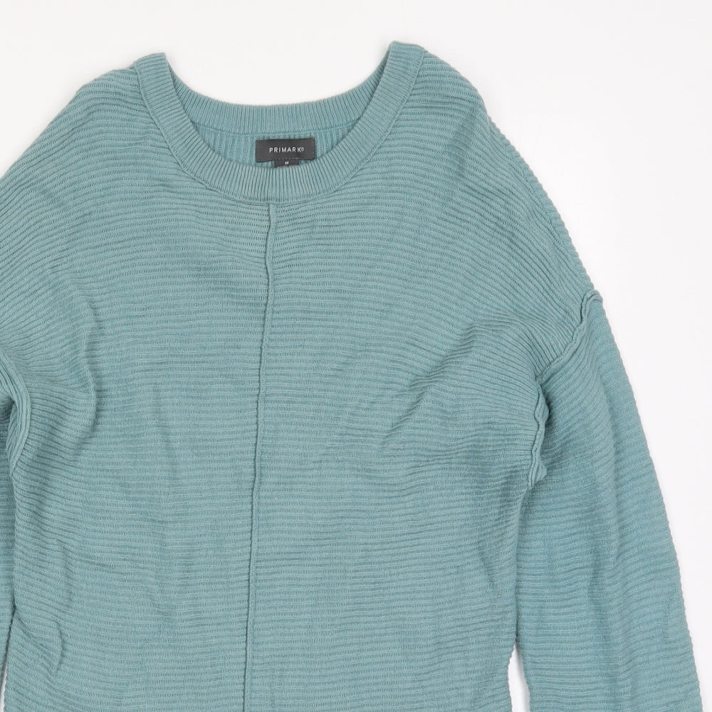 Primark Womens Blue Round Neck  Cotton Pullover Jumper Size 10