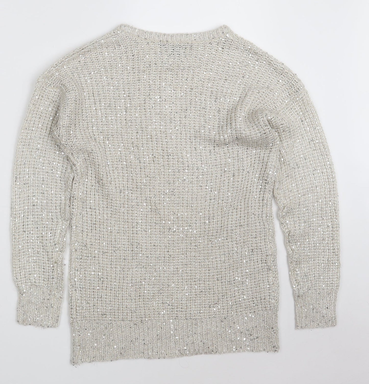 Atmosphere Womens White Round Neck  Acrylic Pullover Jumper Size 6