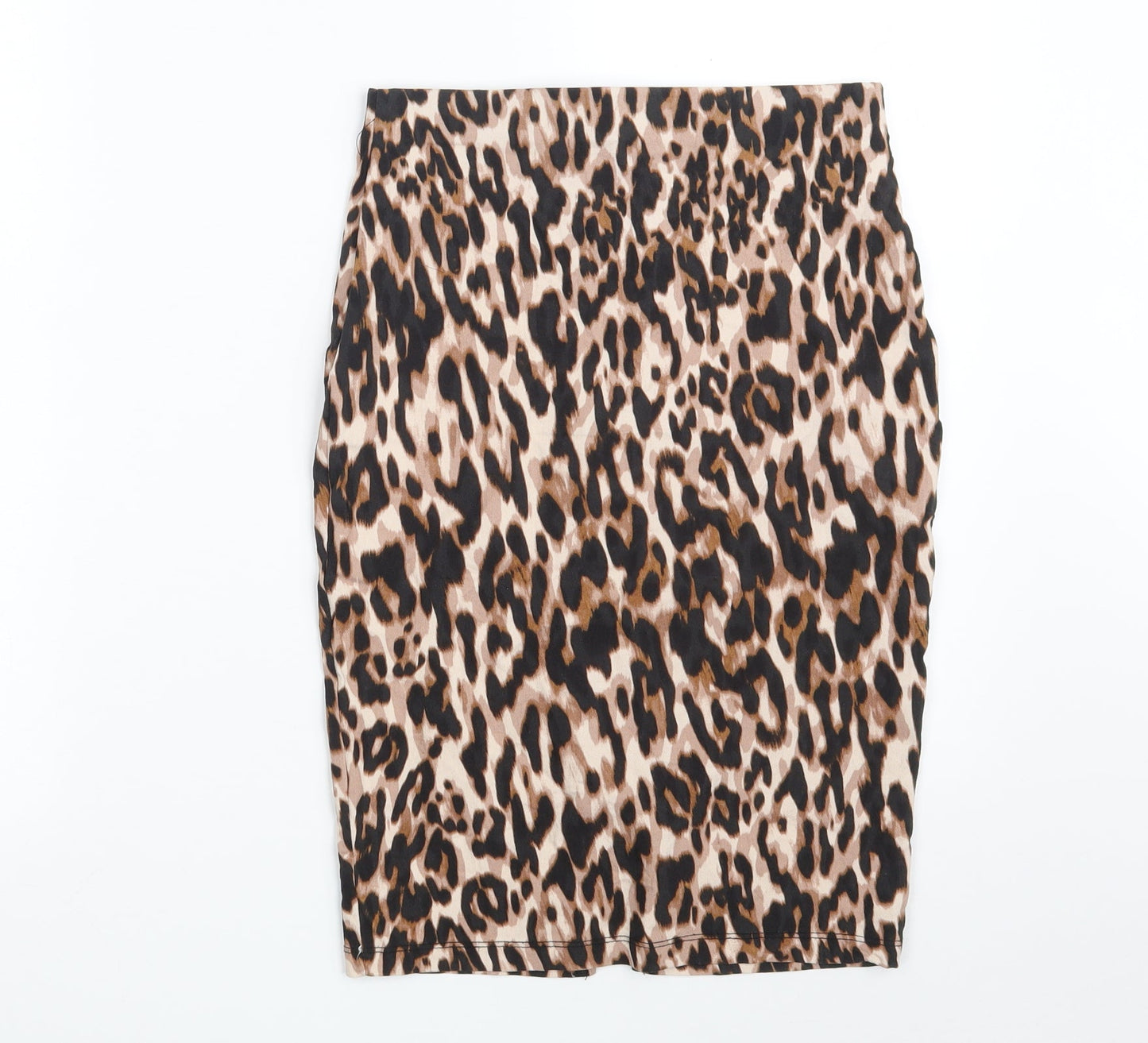 Atmosphere Womens Brown Animal Print Viscose A-Line Skirt Size 8   Zip