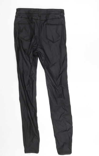 Denim Co. Womens Black  Viscose Trousers  Size 8 L27 in Slim Zip