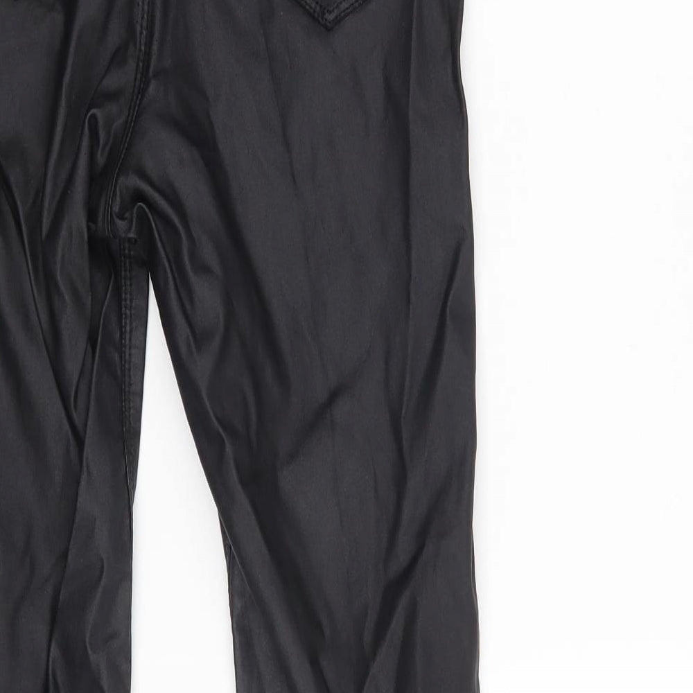 Denim Co. Womens Black  Viscose Trousers  Size 8 L27 in Slim Zip