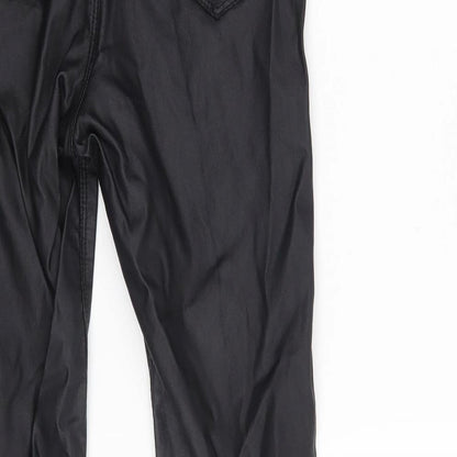 Denim Co. Womens Black  Viscose Trousers  Size 8 L27 in Slim Zip