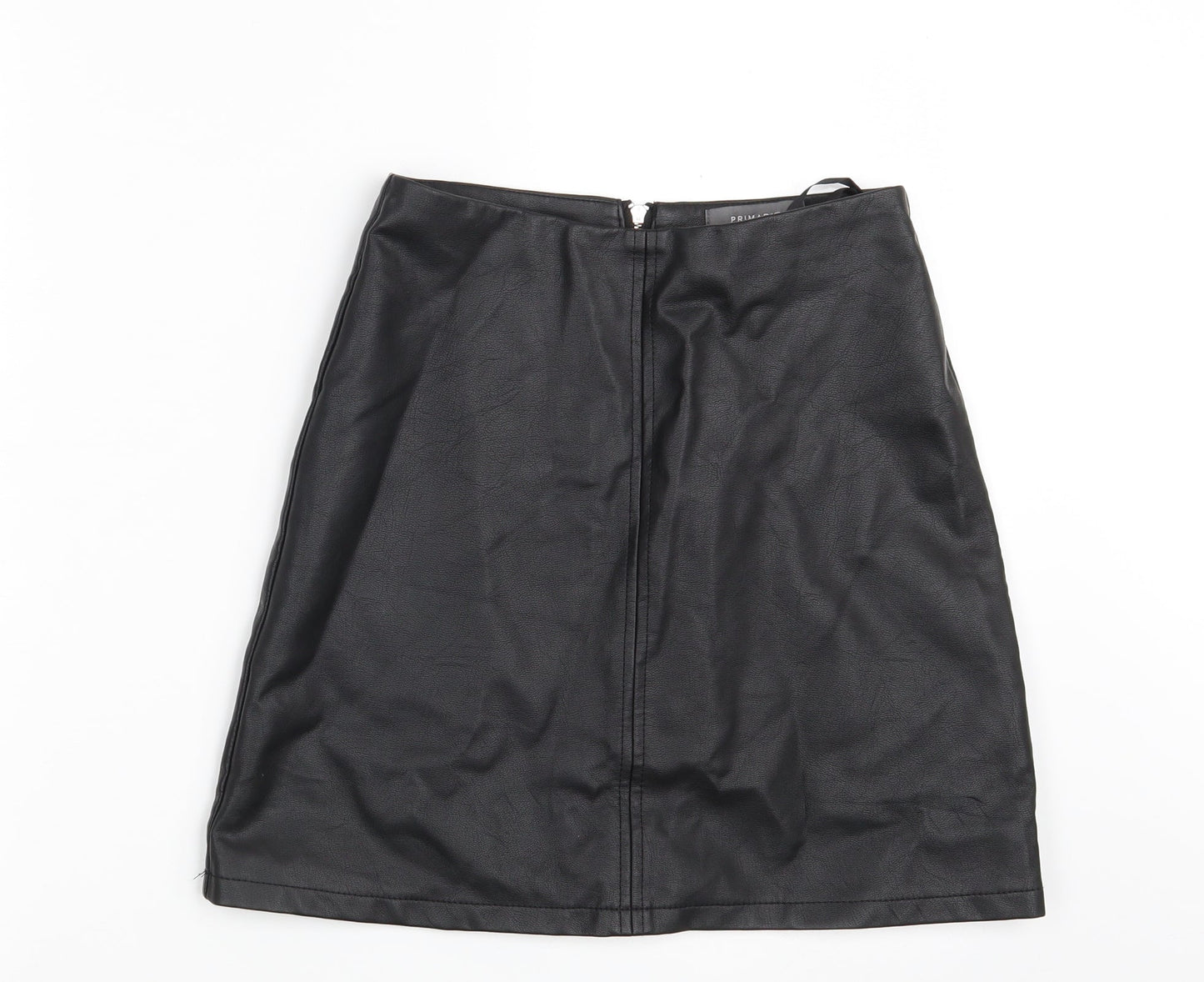 Primark Womens Black  Polyester A-Line Skirt Size 6   Zip