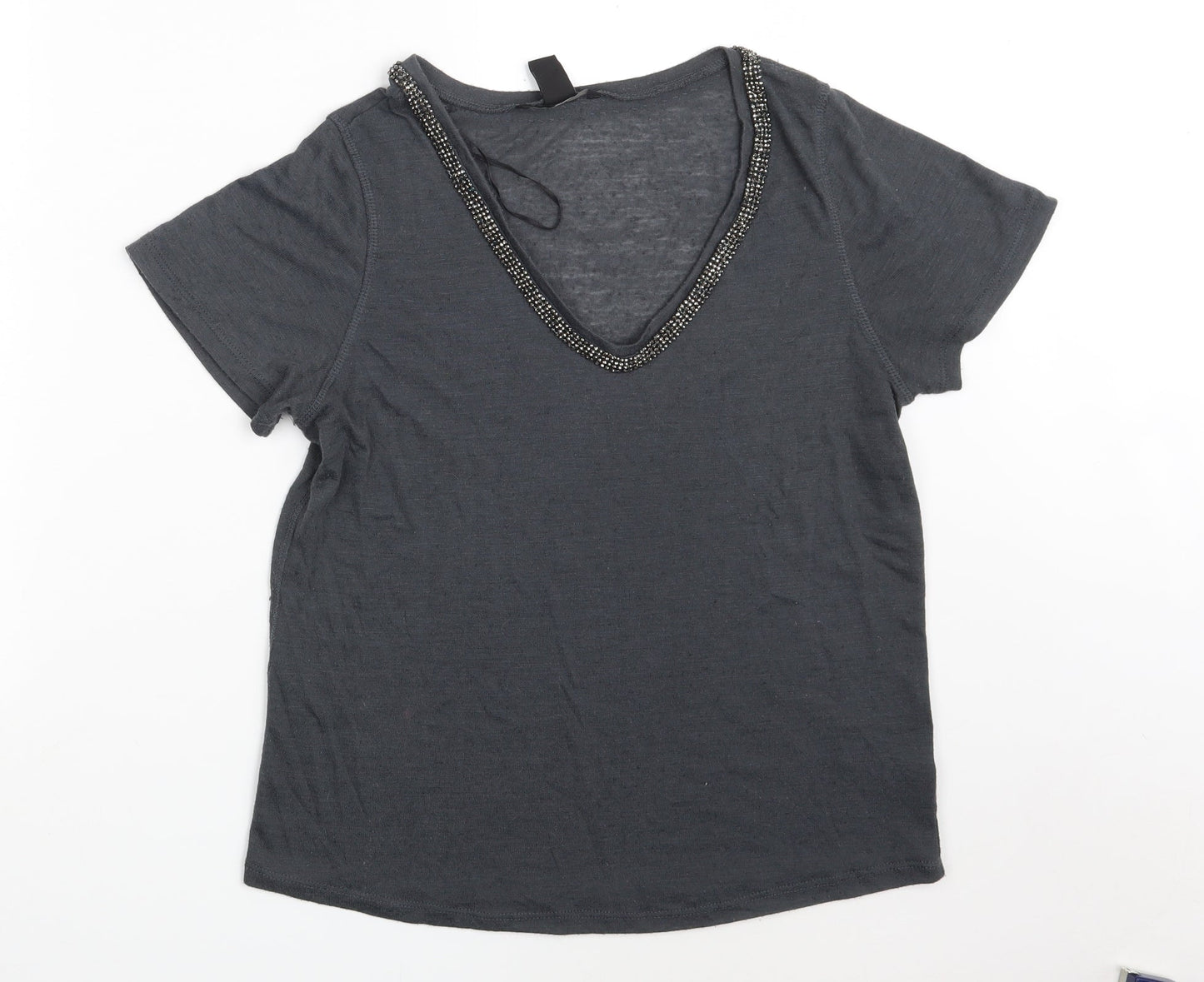 Womens UK Size S H&M Grey Basic T-Shirt