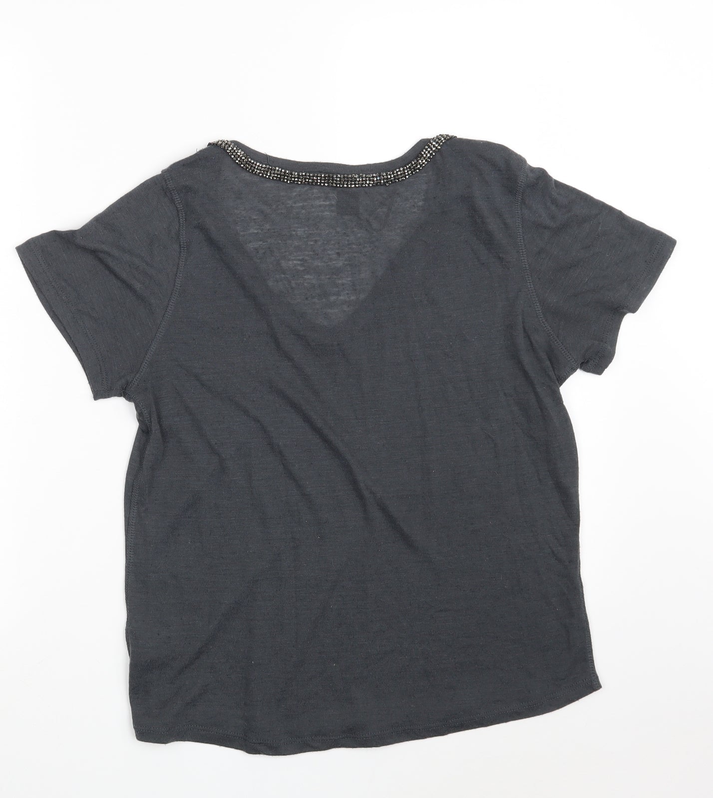 Womens UK Size S H&M Grey Basic T-Shirt