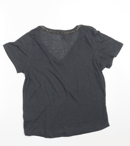 Womens UK Size S H&M Grey Basic T-Shirt