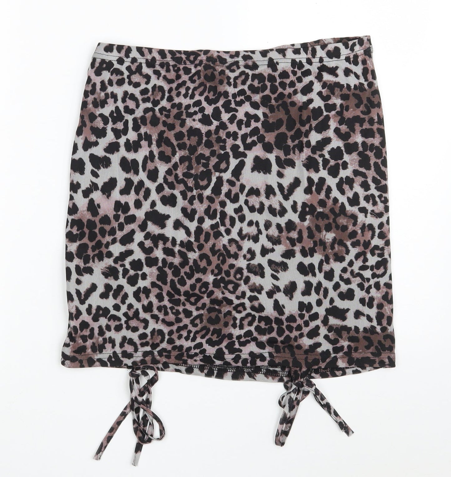 SheIn Womens Brown Animal Print Polyester Straight & Pencil Skirt Size L