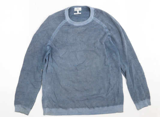 NEXT Mens Blue Round Neck  Cotton Pullover Jumper Size M