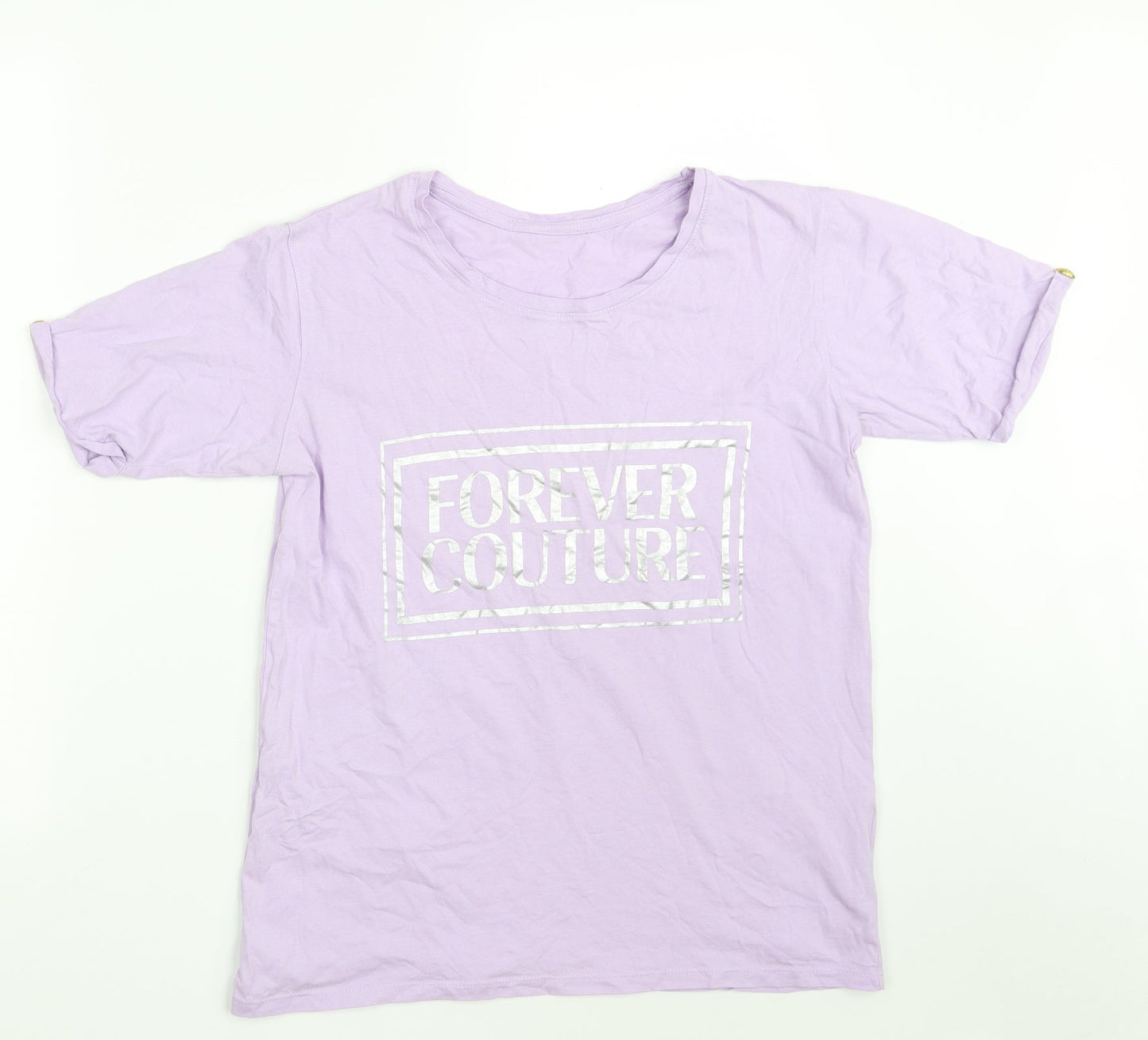 Golddigga Womens Purple  100% Cotton Basic T-Shirt Size 10 Round Neck - Forever Coutour