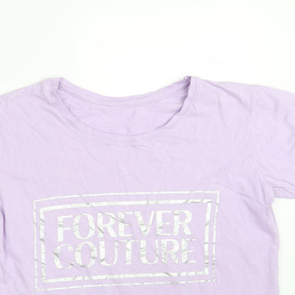 Golddigga Womens Purple  100% Cotton Basic T-Shirt Size 10 Round Neck - Forever Coutour