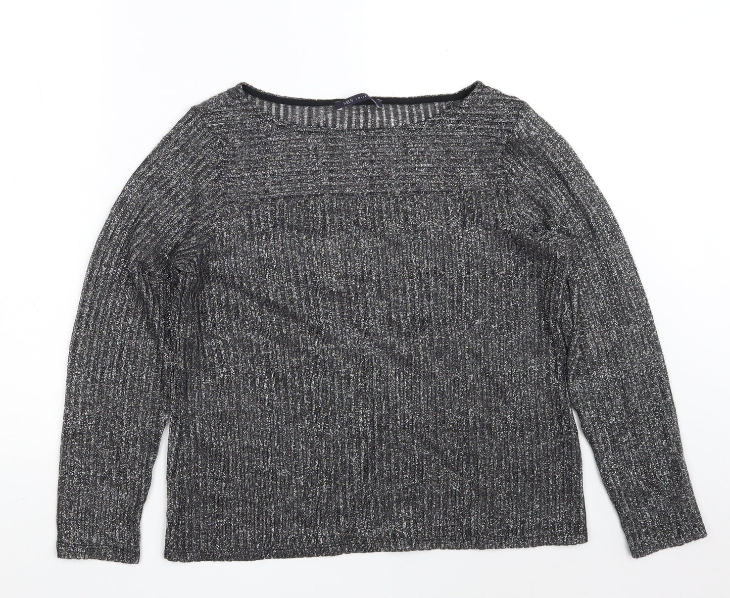 Womens UK Size 14 Marks and Spencer Black Pullover Sweatshirt