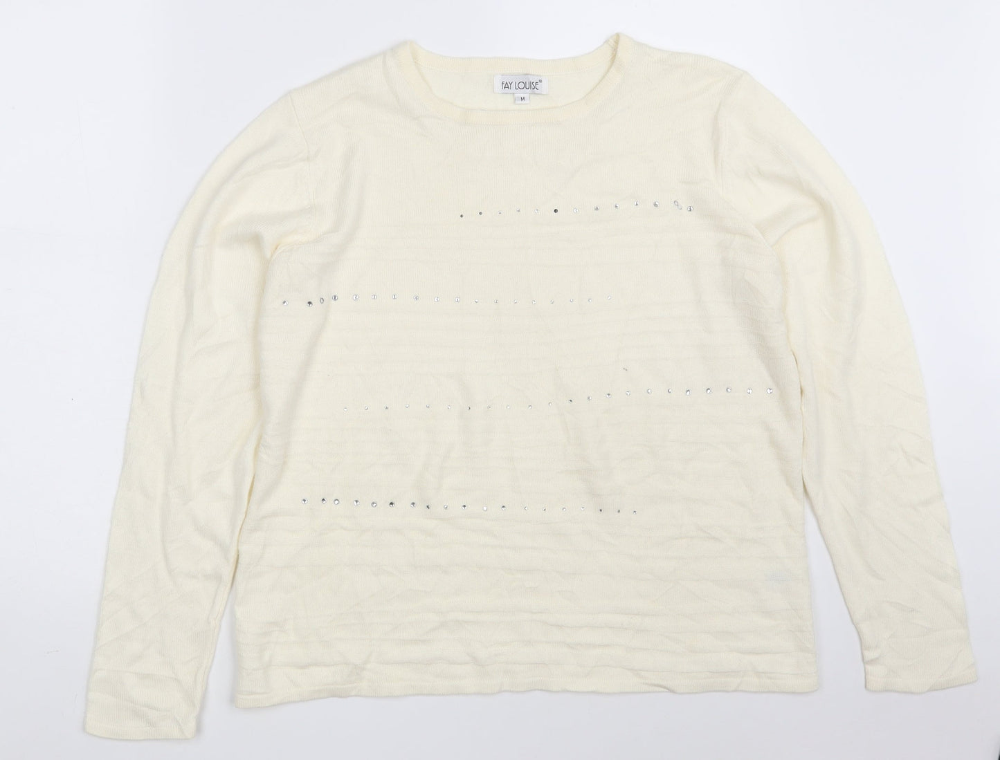 Womens UK Size M FAY LOUISE Ivory Pullover Jumper
