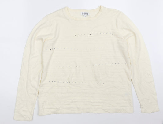 Womens UK Size M FAY LOUISE Ivory Pullover Jumper