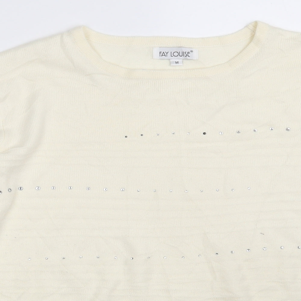 Womens UK Size M FAY LOUISE Ivory Pullover Jumper