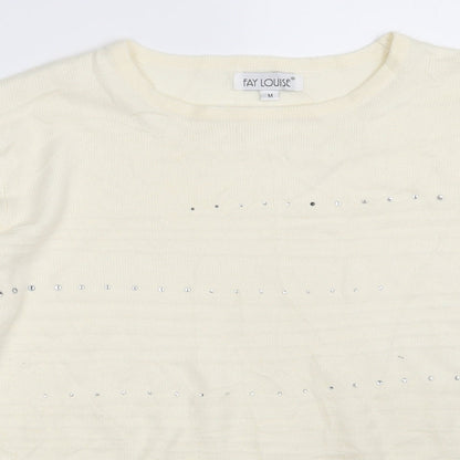 Womens UK Size M FAY LOUISE Ivory Pullover Jumper