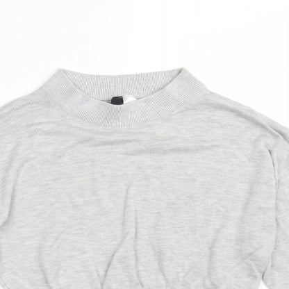H&M Womens Grey  Acrylic Pullover Sweatshirt Size XS   - Cropped