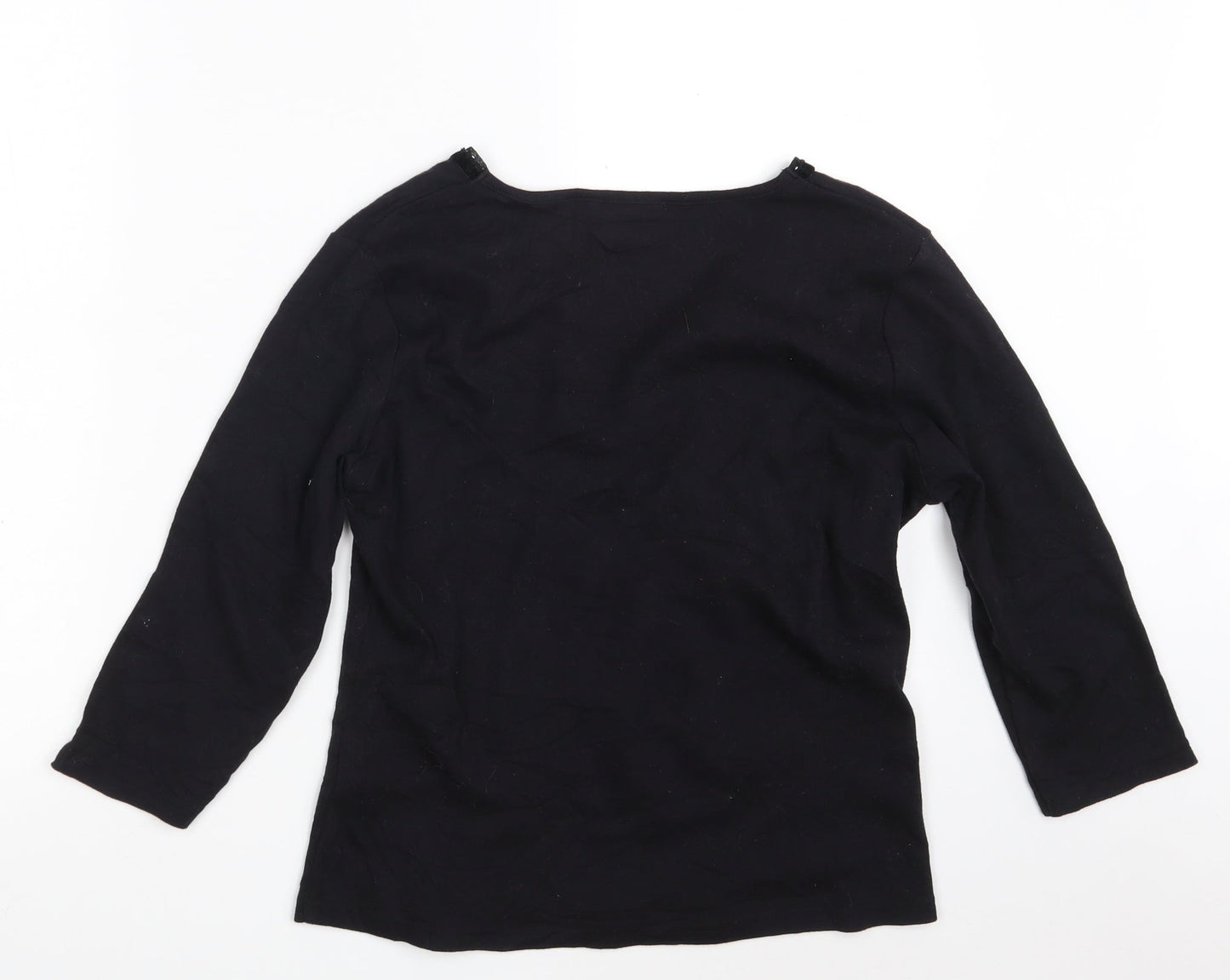 Womens UK Size L M&Co. Black Basic T-Shirt