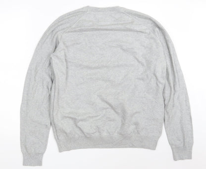 Threadbare Mens Grey Round Neck  Cotton Pullover Jumper Size L