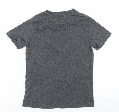 F&F Boys Grey  Cotton Basic T-Shirt Size 8-9 Years Crew Neck  - Chillin'