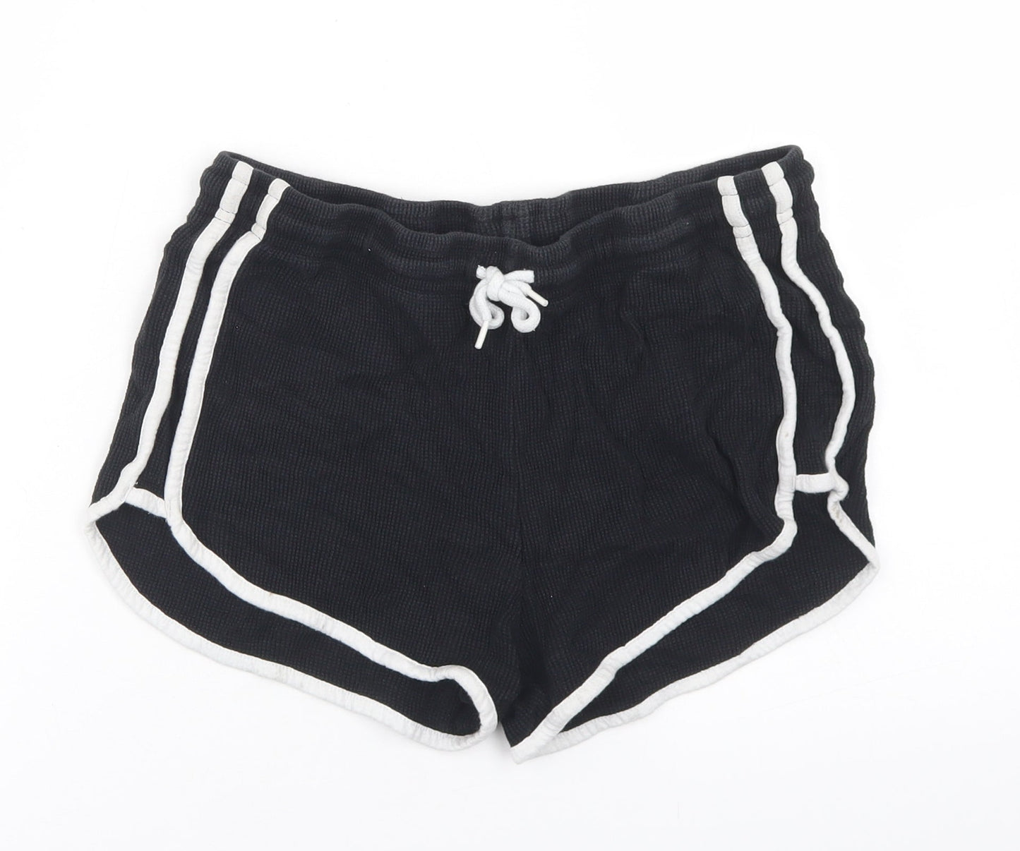 Primark Womens Black  Cotton Sweat Shorts Size S  Regular Drawstring