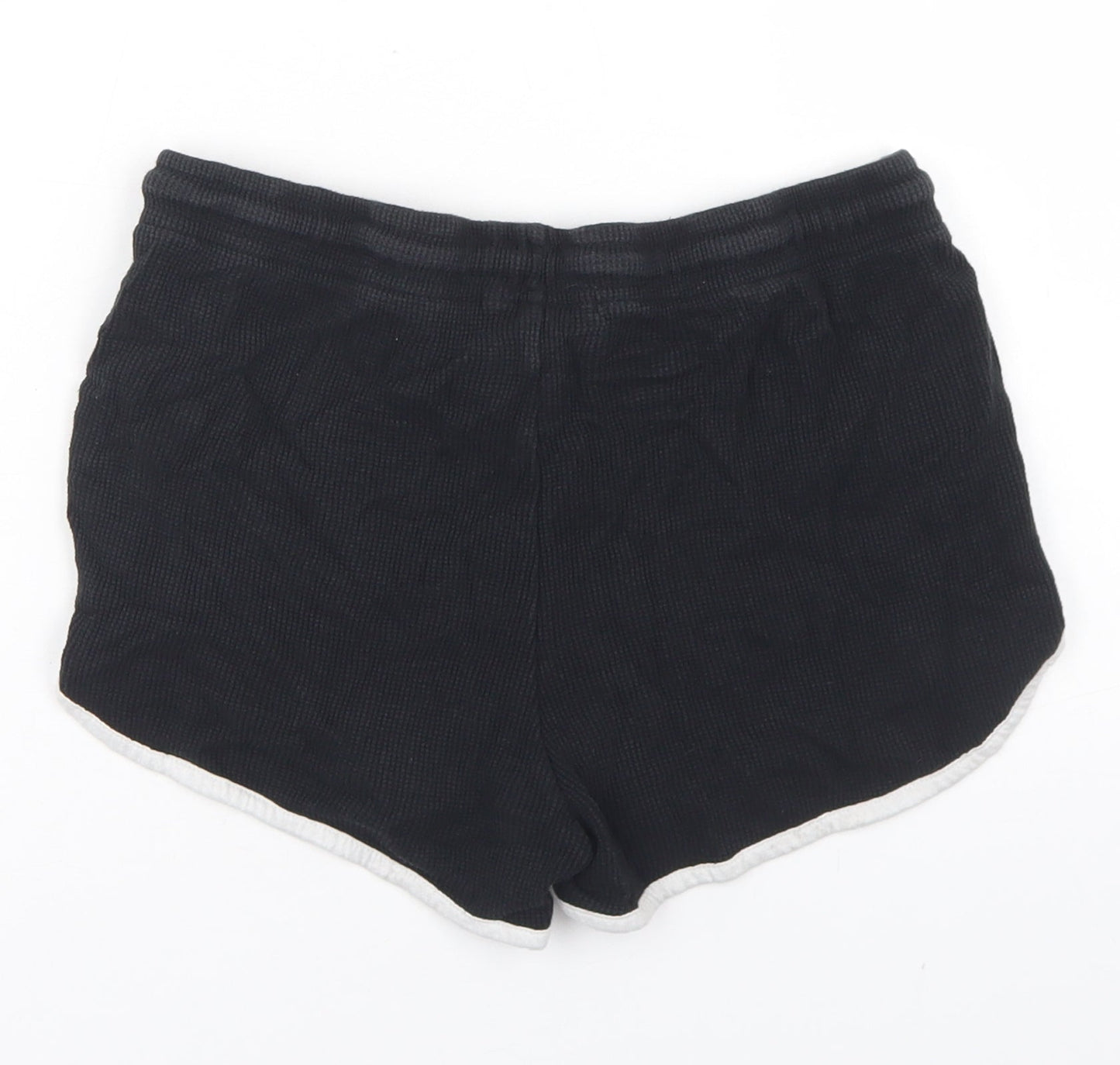 Primark Womens Black  Cotton Sweat Shorts Size S  Regular Drawstring