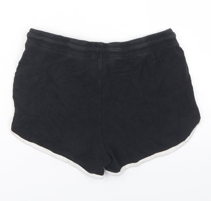 Primark Womens Black  Cotton Sweat Shorts Size S  Regular Drawstring