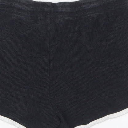 Primark Womens Black  Cotton Sweat Shorts Size S  Regular Drawstring