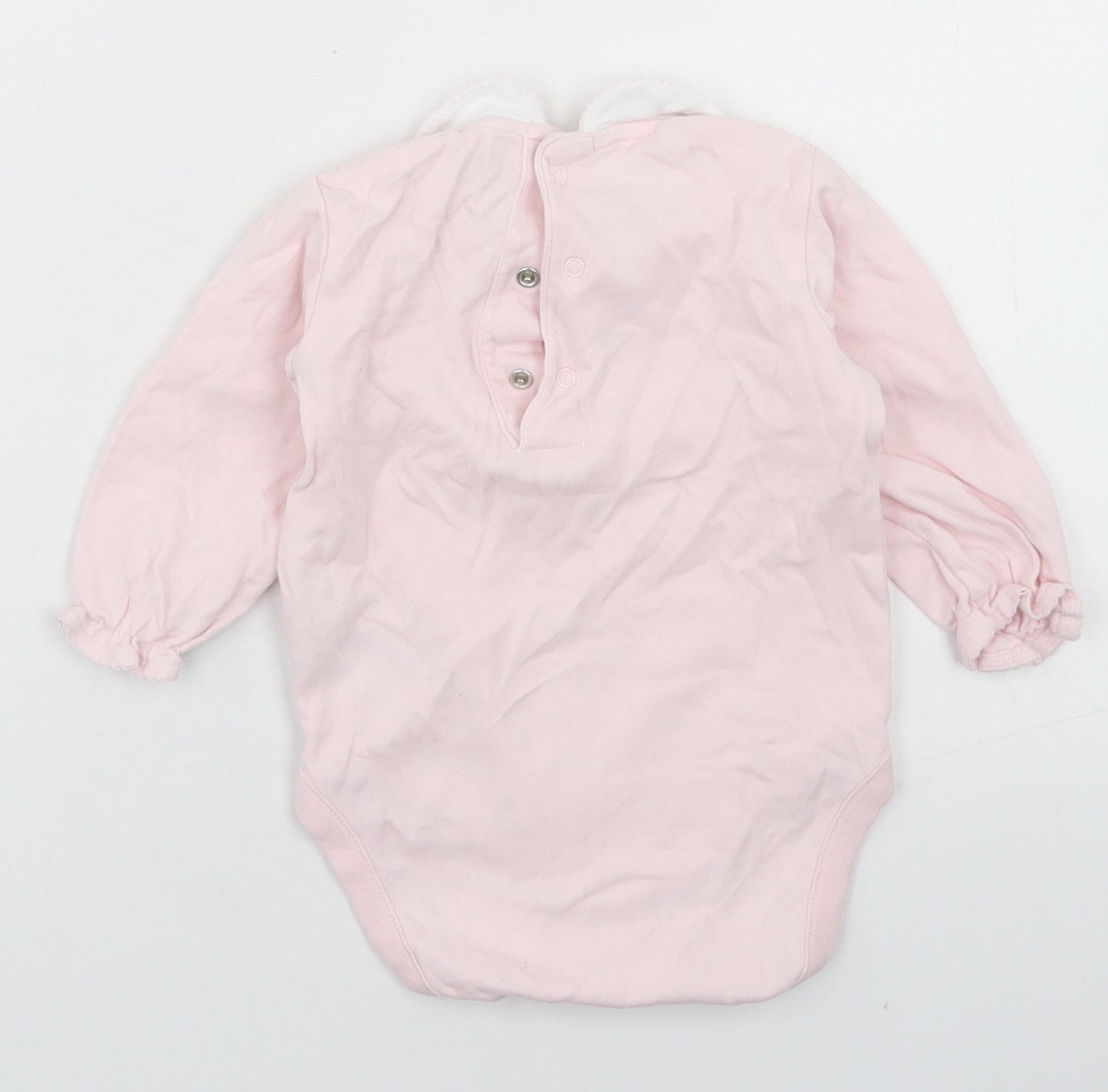 NEXT Girls Pink  Cotton Romper One-Piece Size 6-9 Months  Snap