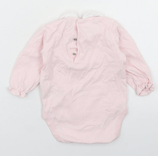 NEXT Girls Pink  Cotton Romper One-Piece Size 6-9 Months  Snap