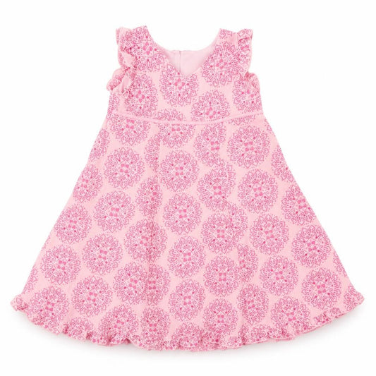 Mothercare Girls Pink Batik Polyester A-Line  Size 12-18 Months  V-Neck Button