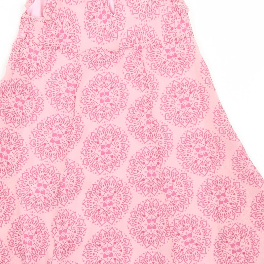 Mothercare Girls Pink Batik Polyester A-Line  Size 12-18 Months  V-Neck Button