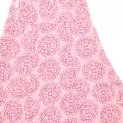 Mothercare Girls Pink Batik Polyester A-Line  Size 12-18 Months  V-Neck Button