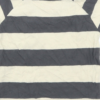 Primark Boys Beige Striped Cotton Basic T-Shirt Size 12-18 Months Crew Neck  - Chest Pocket