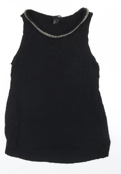 Womens UK Size M H&M Black Basic Tank