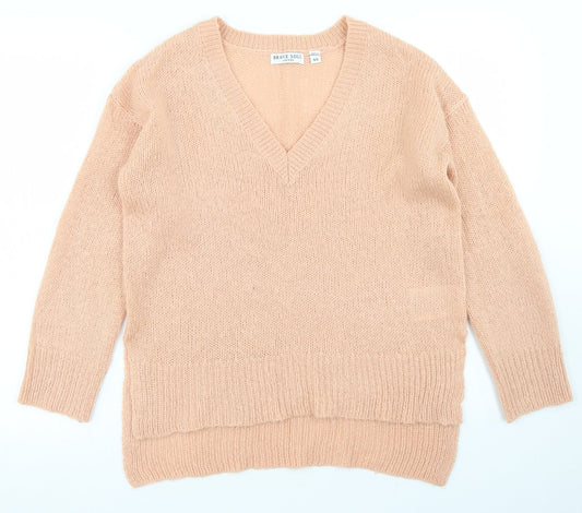 Womens UK Size XS Brave Soul Pink Pullover Jumper