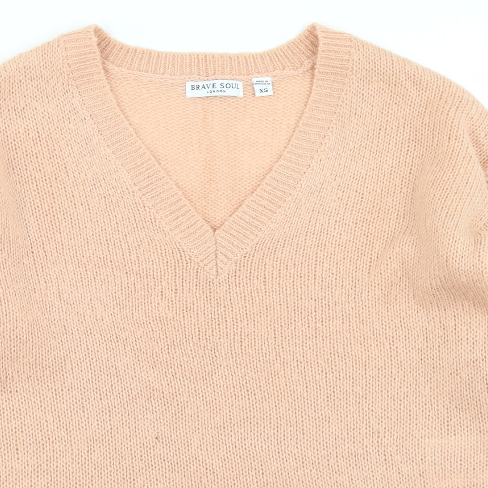 Womens UK Size XS Brave Soul Pink Pullover Jumper