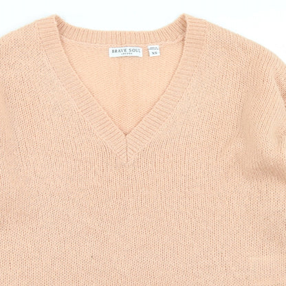 Womens UK Size XS Brave Soul Pink Pullover Jumper