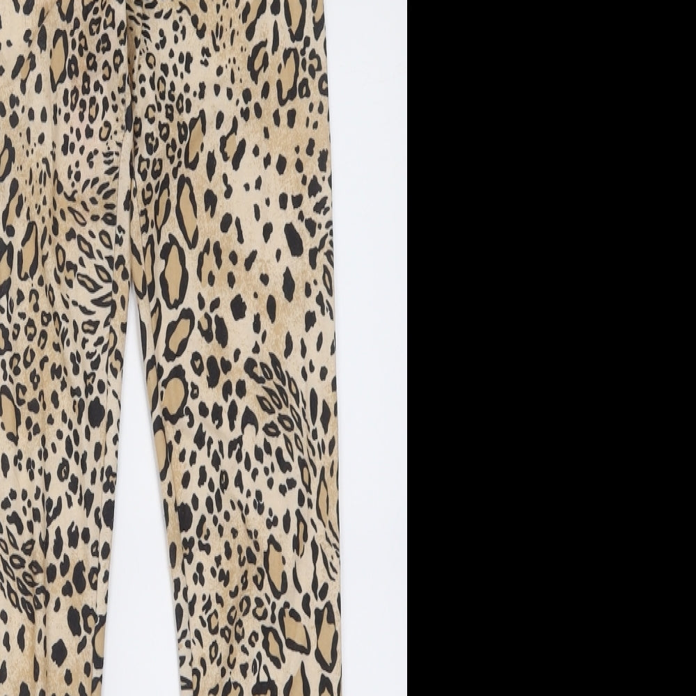 Womens UK Size 4 Miss Selfridge Regular Fit Capri Brown Trousers