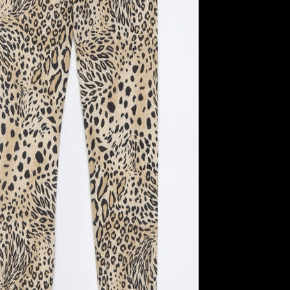 Womens UK Size 4 Miss Selfridge Regular Fit Capri Brown Trousers