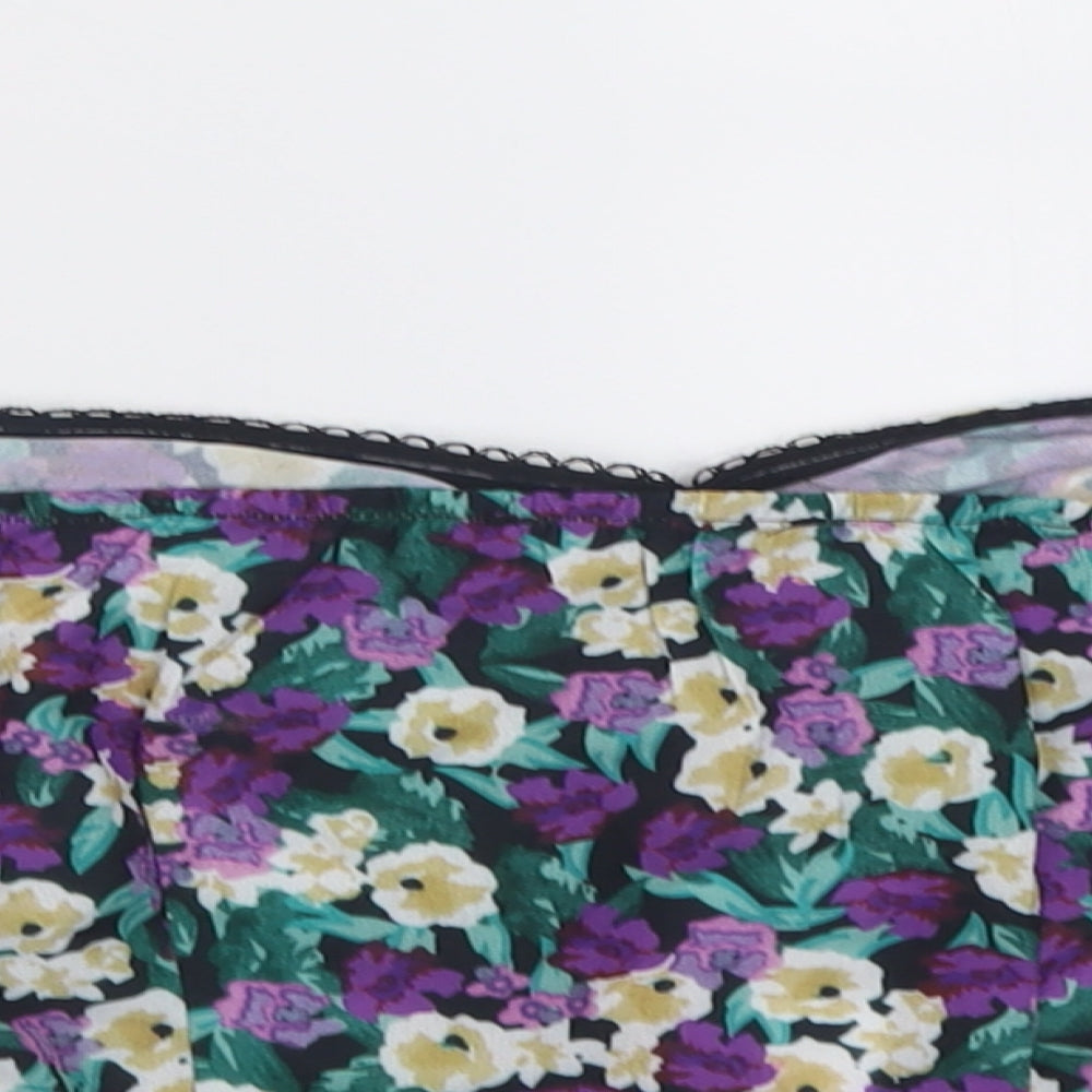 Womens UK Size 6 NaaNaa Purple Cropped Blouse