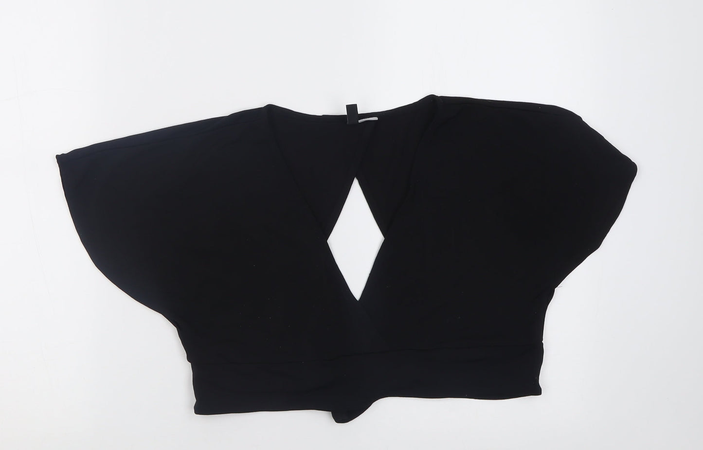 Womens UK Size M H&M Black Cropped Blouse